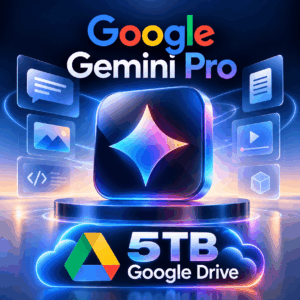 Google Gemini Pro + 5TB Google Drive – 18 Maanden | Directe Activatielink, Geen Betaalkaart Nodig